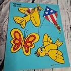 Vintage Playskool Wooden Puzzles  Set Of 2 My Pets things That Fly Made In Usa