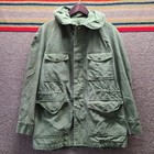 Vtg 60s Usaf Field Jacket Og-107 1961 Coat Vietnam War Sateen Hooded Small Reg