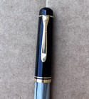 Vintage Pelikan M200 Ballpoint Pen Gray Marble Black   Gold Tone Trim W  Cap