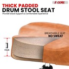 5 Core Drum Throne 4  Padded Stool W Backrest Airlift Adjustable W 441lb Capcity