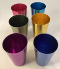 Vintage Anodized Aluminum Tumbler   s Set-6 Retro Metal Drinking Cups 5 25   t  read