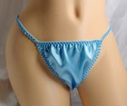 Baby Blue Satin String Bikini Panties  Classic Style For Women And Men 