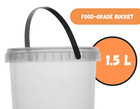 Buckets With Lid 1 5 L    145 Mm  Transparent  Polypropylene 5 Pcs