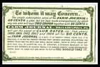 Philadelphia Pa National Farm Journal Subscription Coupon Club Rate 1900  E2-1-5