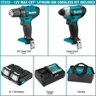 Makita Drill Impact Driver Combo Kit 12v Max Cxt Lithium Ion Cordless Bundle