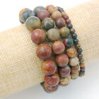4 6 8 10 12mm Natural Multicolor Round Gemstone Beads Stretch Bracelet 7 5  