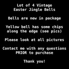 Easter Craft Bells Lot Of 4 Vintage Decoration Ornament Pastel Read