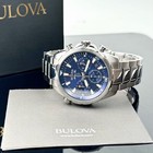 Bulova Marine Star 96b256 Chronograph Blue Dial Stainless Steel Men s Watch