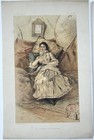 Antique Lot Of 2 Vanity Fair Women Of The Day Spy Cartoons - 1880 s