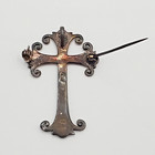 925 Marcasite Cross Brooch Pendant 1 75in Sterling Silver W Patina Vtg Flaw