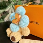 Cute Crochet Sunflower Doll Keychain Woven Flower Bag Charm Purse Pendant Gift
