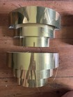 Vintage Mid Century Modern Retro 3 Tiered Wall Sconce Light Fixtures Art Deco X2