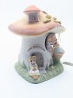 Vintage Enesco Mushroom House Night Light Ceramic Mice Baby Lamp Fairy Toadstool