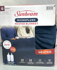 Electric Heated Bed Blanket Navy Soft Microplush 12 Heat Settings Queen 90 X 84