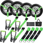 Heavy-duty Car Tie Down Straps With Flat Hooks  10 000lbs Capacity  Secure Cargo