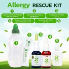 Xlear Allergy Relief Kit  Xylitol Nasal Spray  Rinse Neti Pot  50 Refill Packets