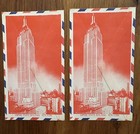 Lot Of 14 1950s Us Air Mail Envelopes New York Landmarks Unused Vg Condition