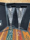 Waterford Crystal Wishes Happy Celebrations Set Of 2 Champagne Flutes In Box