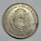 1908 El Salvador Silver One Peso Cam Circulated Scarce Type See Pics  k972
