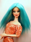 Barbie Doll Wig Size 4 Silky Viscose Ooak Custom   207 Bright Aqua
