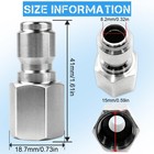 2pcs Pressure Washer Coupler - 3 8 Inch Male Quick Connect Plug  Silver 