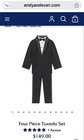 Child   s Black Tuxedo 4 Piece Set Size 5y