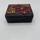 Vintage Dragon Box Japan Metal Jewelry Trinket Cigarette Tobacco Wood Lined