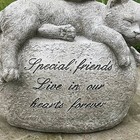 Large Cat With Angel Wings On Stone Memorial Grave Marker Ornament Pet Loss Gift