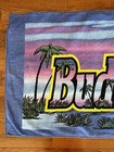 Vintage Budweiser Beach Towel Retro 1980s Or 90s Tropical Pink Purple Palm Trees