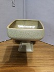 Vintage Floraline Green And Brown Speckled Pedestal Square Planter 5 5in Tall