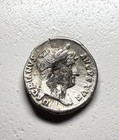 Rare   Hadrianus 117ad   Authentic Ancient Roman Silver Denarius Coin  Moon Star