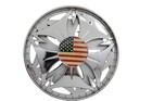 Men Silver Metal Belt Buckle Round Shape Usa Flag Spinning United State America