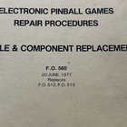 Pally Electronic Repair Fo 560 1977 Procedures Pinball Arcade Game Manual