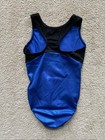 Gk Elite Metallic Gemstone Star Sparkle Girls Gymnastics Leotard Blue Sz Axs
