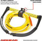 Airhead Dyneema Wakeboard Rope And Handle  No Stretch Tow Rope With Eva Grip  Mu