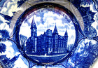 Antique Flow Blue Charleston West Virginia Souvenir Plate Staffordshire England