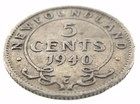 1940c Newfoundland 5 Cents Small Silver Circulated Canada Five Cents Coin P417