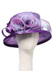 Purple Tea Party Derby Hats For Women Elegant Wedding Hat Flower Fascinators Cap