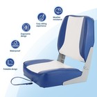 2-pack Boat Seats Low Back Folding Fishing Boat Captain Chairs Sponge Padding