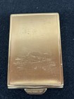 Vintage Powder Rouge Compact Art Deco Gold Tone Rhinestones Pat  1802796 Usa