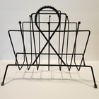 Retro Industrial Mid-century Modern Black Wrought Iron Magazine   Record Holder