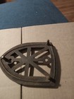 Antique vintage Sad Iron Trivet Rustic Primitive Footed Cast Iron Ironing Trivet