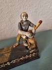 Antique Cast Iron Hometown Battery Baseball Mechanical Bank  Works  Original   