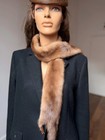 Vintage Pastel Mink Fur Stole Genuine Real Fur Taxidermy Wrap 1980s