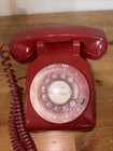 Vintage Red Bell System Western Electric Rotary Dial Desk Phone Model 500