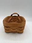      Longaberger 1994 Sweet Basil Booking Basket     Leather Handles-vintage Charm
