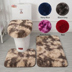 3pc Bathroom Rug Set Toilet Lid Cover Bath Mat Non-slip Absorbent Soft
