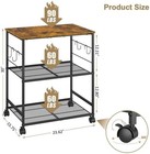 3 Tier Rolling Microwave Cart Kitchen Storage Rack With Wheels