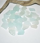 Small Sea Glass Beads 10p Genuine Beach Glass White Light Blue Drilled Sea Glass