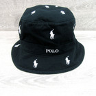 Polo Ralph Lauren Embroidered Pony Bucket Hat Adult Size L xl Black White New